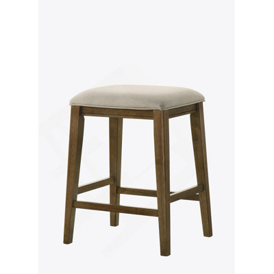 Tabouret à hauteur de comptoir 17 po en noyer avec siège rembourré Sasha