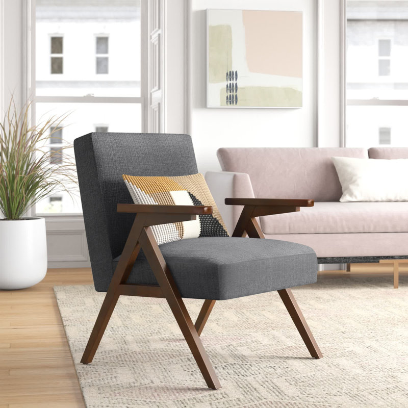 Fauteuil l 27,6 po Paolucci, Lin gris foncé
