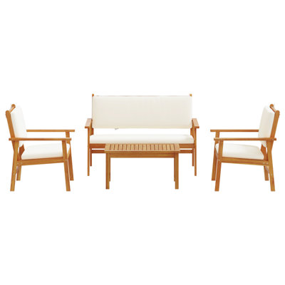 Ensemble de canapés de jardin vidaXL 4 pièces brun 47,24 x 25,79 x 31,10 po