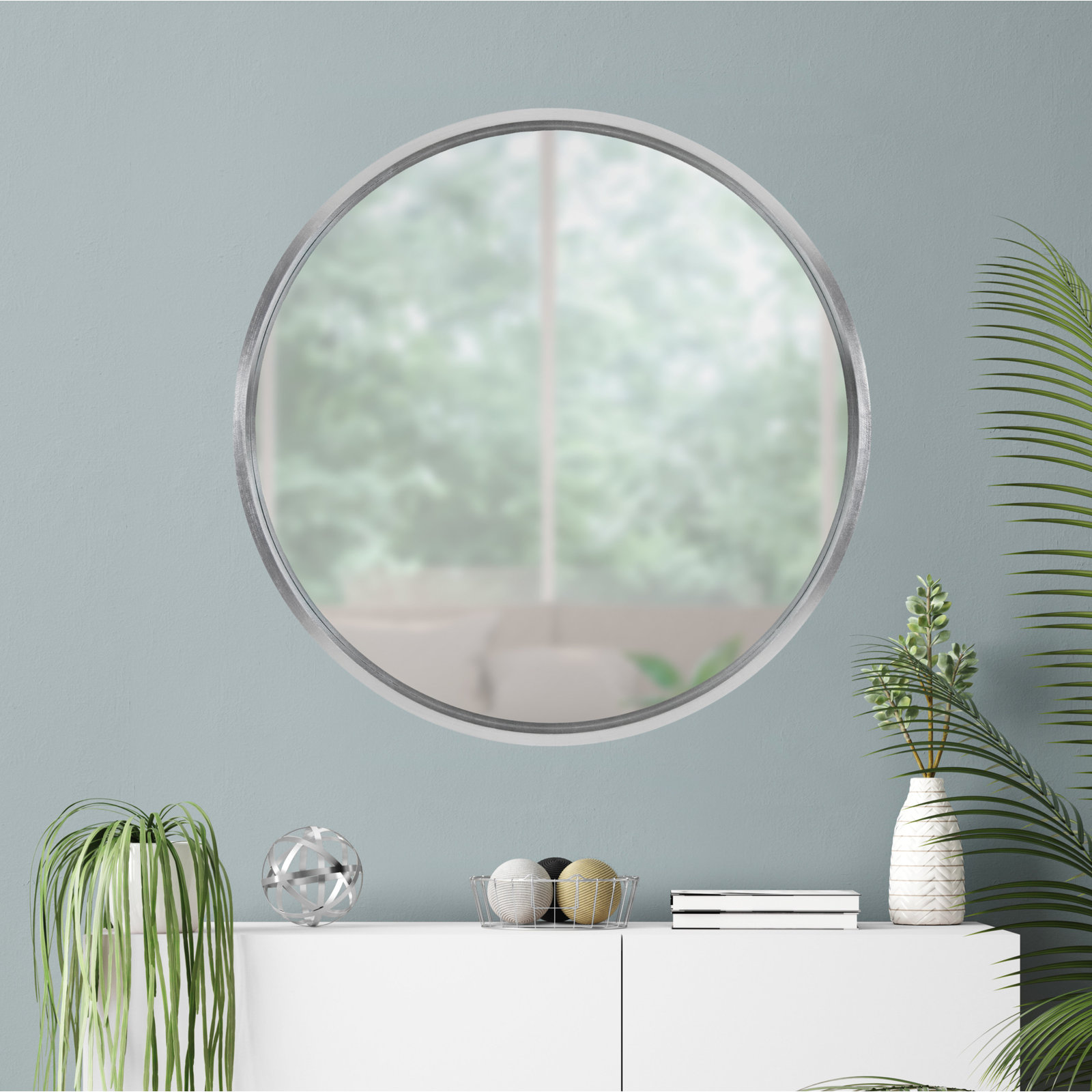 Arranjeet Accent Mirror, 25.6" x 25.6", Silver