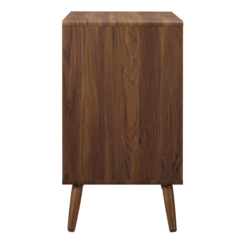 Mid-Century Walnut and White 3-Drawer Chest