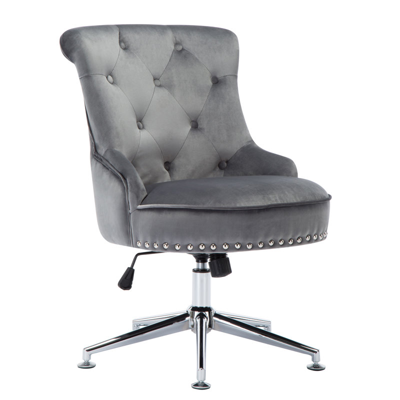 Asilah Velvet Task Chair, Gray