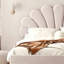 Flower Pattern Velvet Headboard Upholstered Platform Bed-1889328603-1889328605
