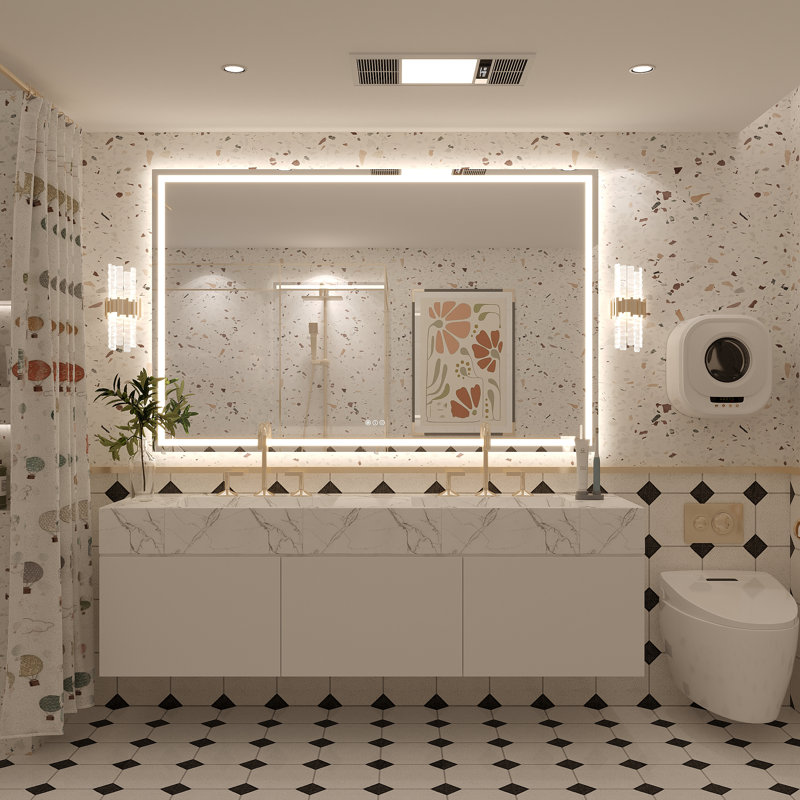 Miroir de salle de bain mural Molly, 60 po x 38 po, Transparent