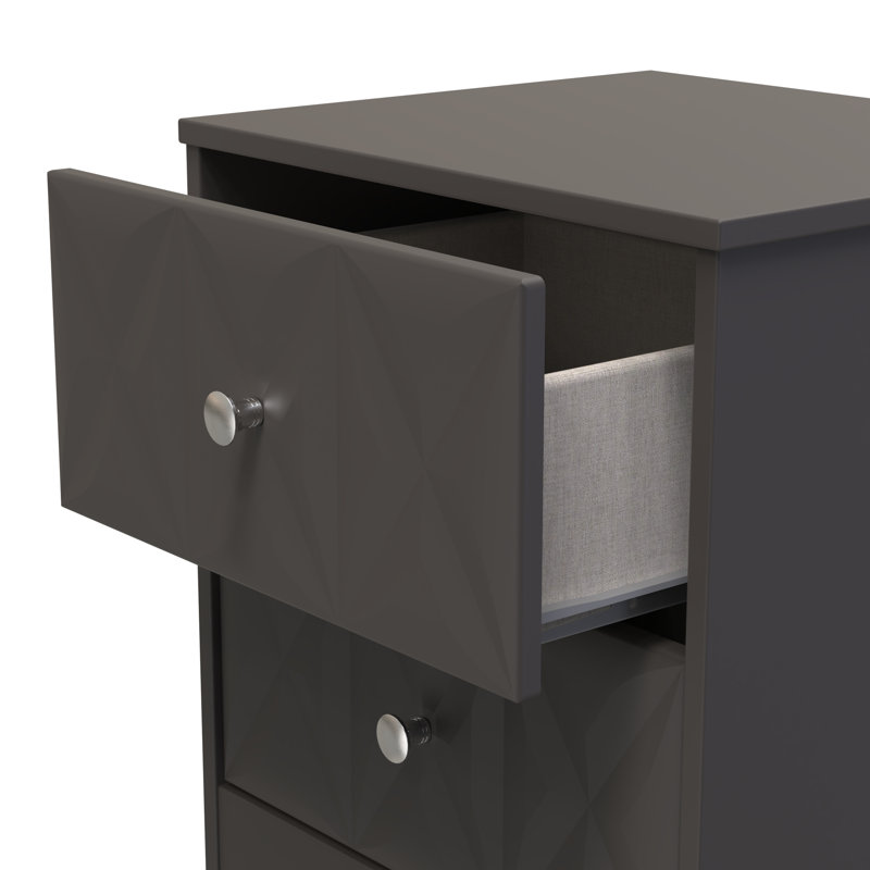 San Jose Bedside Table, Graphite Black
