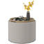 Table basse ronde avec repose-pieds avec plateau rabattable, gris