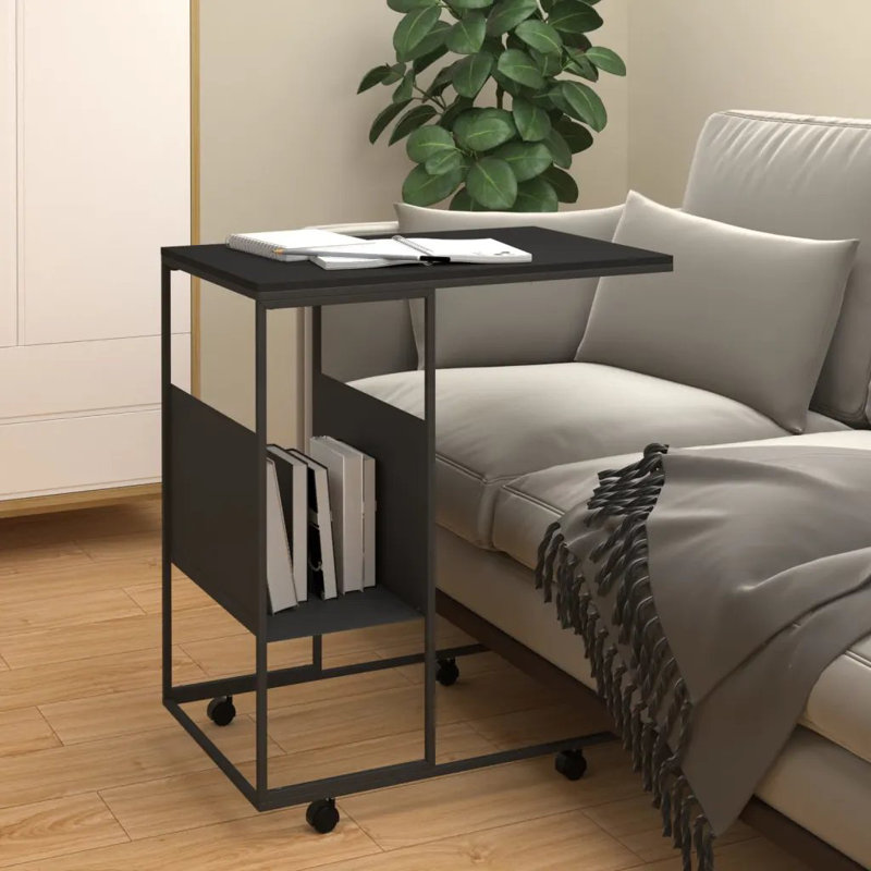 Jarlfrid Wheel End Table, Black, Black