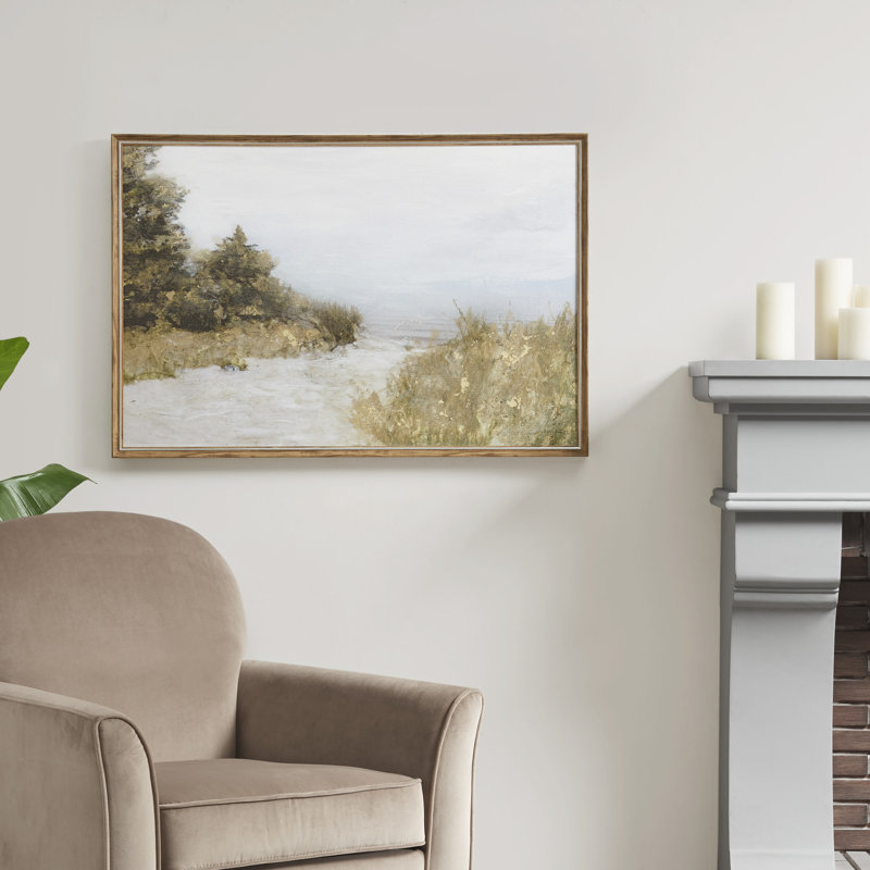"Martha Stewart Lake Walk", art abstrait sur toile, paysage encadré