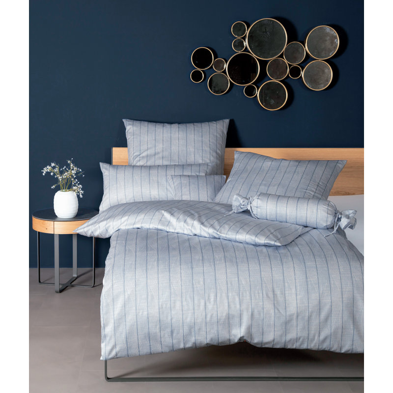 Messina Striped Duvet Cover Set with Pillowcases, Single - 1 Pillowcase (80 x 80 cm), Beige