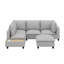 Ensemble de canapé modulaire moderne en chenille en U de 90 po, canapé modulaire avec repose-pieds mobile, table basse avec dispositifs de chargement cachés-779820714