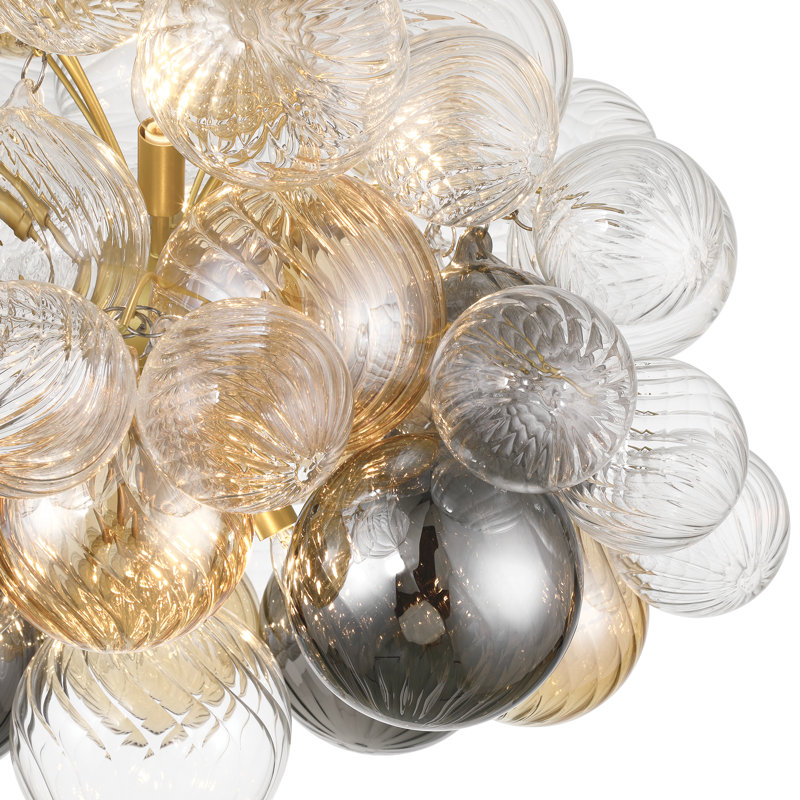 Plafonnier encastré moderne à 8 lumières en verre clair de style juridique Jurelt