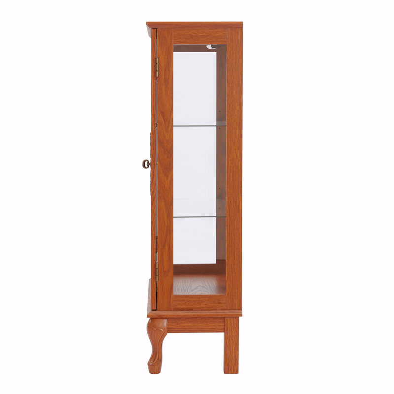 Vitrine, verre, tablettes réglables, porte vitrée 2 portes, porte vitrée avec portes trempées, armoire vitrée avec panneau arrière en miroir et éclairage