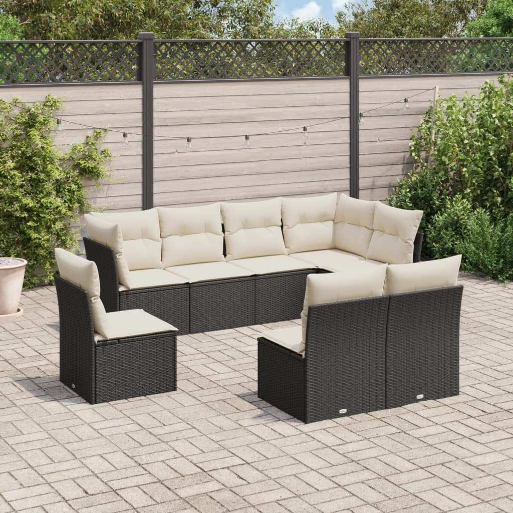 Vidaxl 8-Tlg. Garten-Sofagarnitur aus Polyrattan mit Kissen