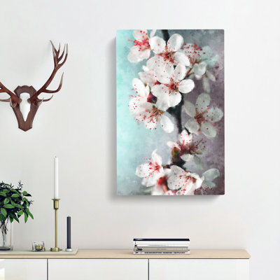 White Blossoms Painting - Wrapped Canvas Print