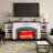80"W Electric Fireplace Tv Stand With Mantel , Media Storage For Living Room-1506158069-1509805915