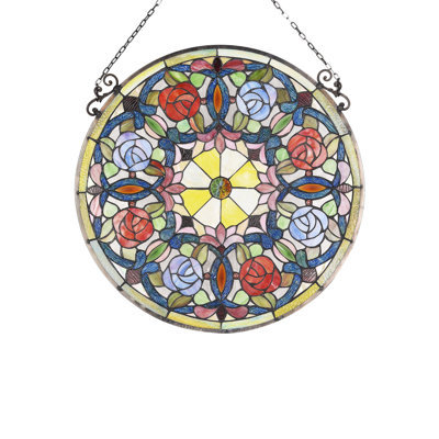 Panneau de fenêtre en verre anemone tiffany