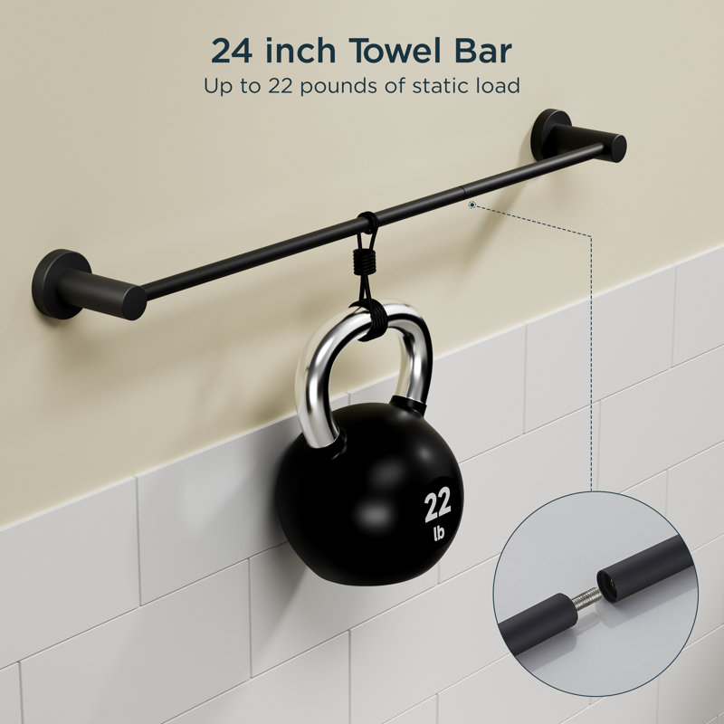 Ensemble de quincaillerie de salle de bain 5 pièces, Noir mat