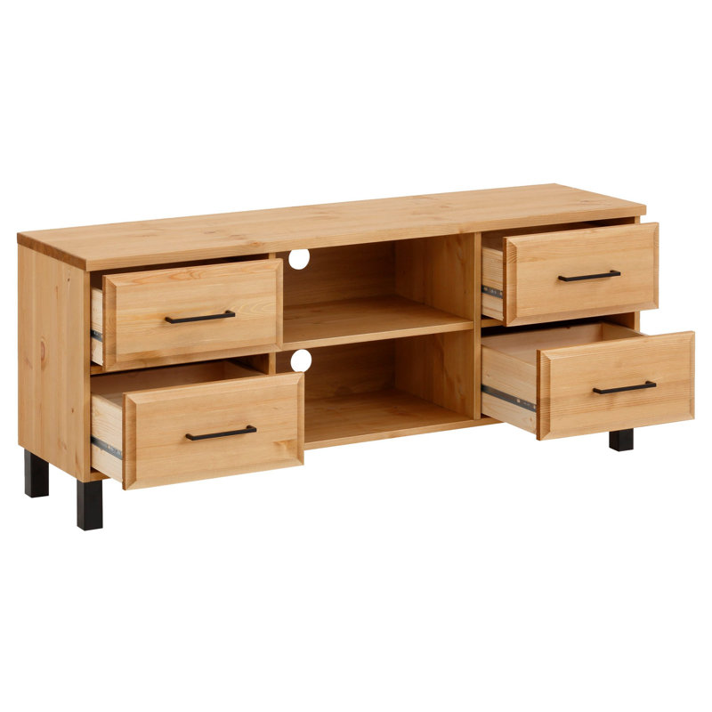 Unfinished TV Stand for TVs up to 58",  Natural Brown Oil