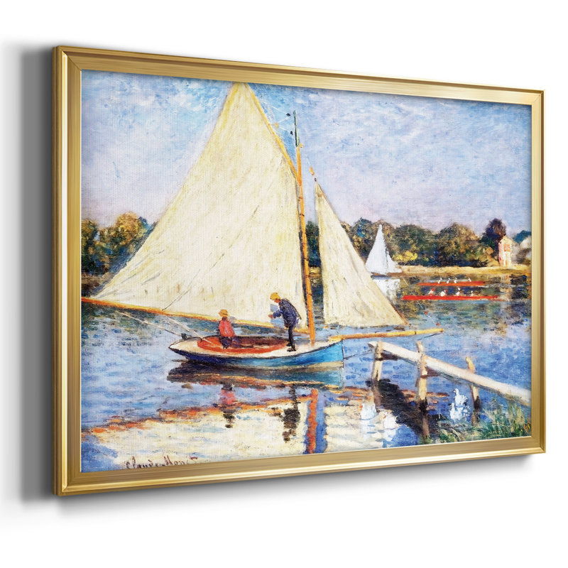 Boaters At Argenteuil, 1874, reproduction d'art sur toile, H 18 po x l 26 po x P 1,5 po, Or
