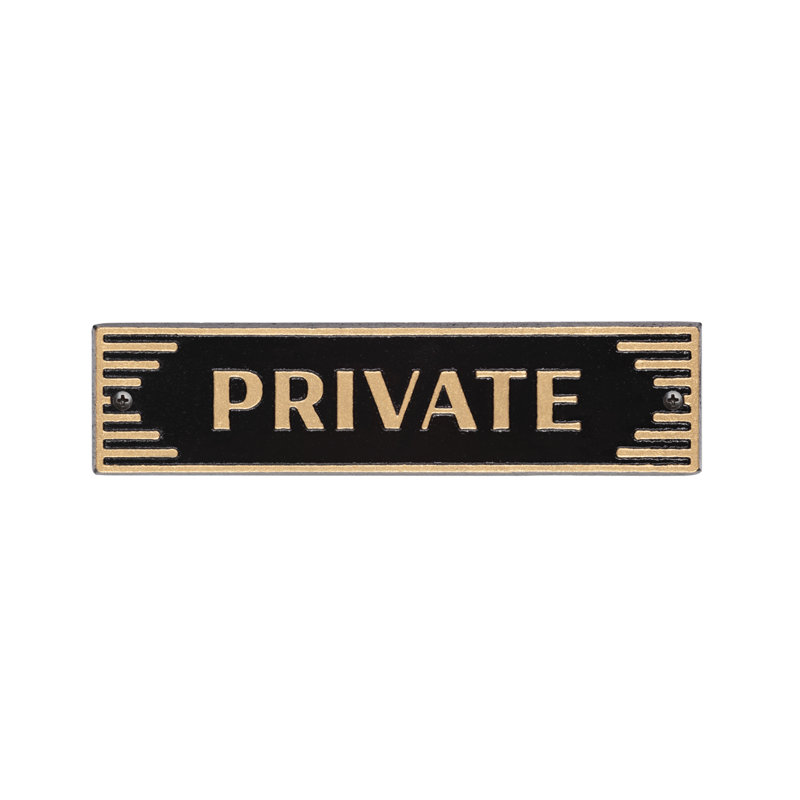 Door Statement Art Deco Plaque - Private