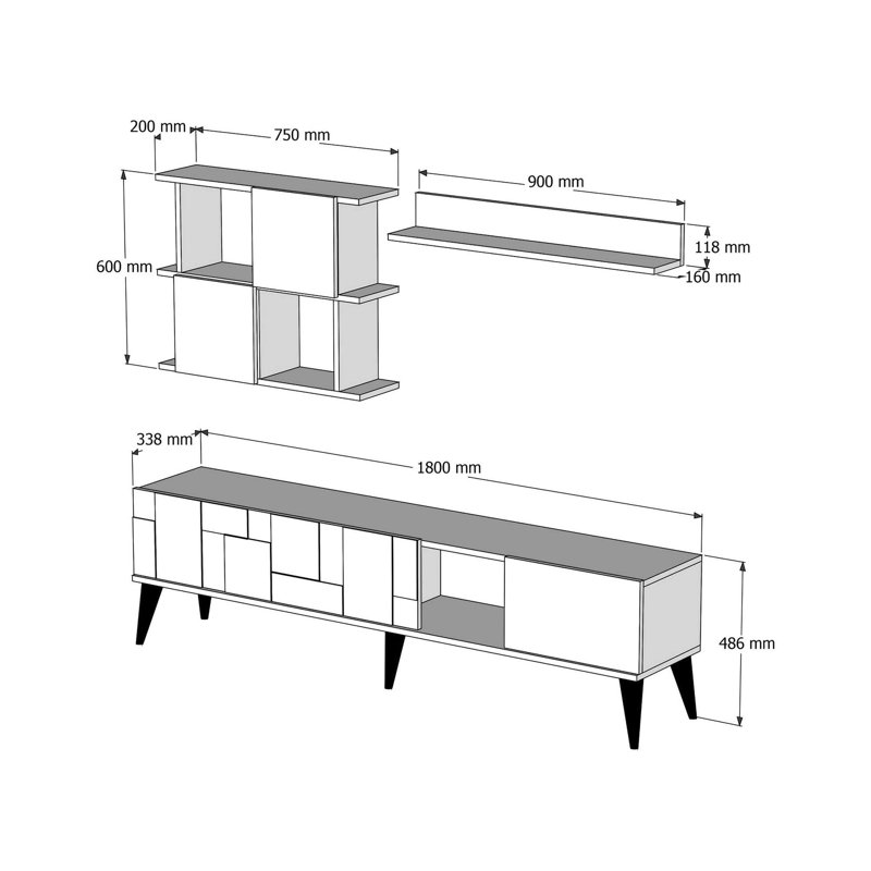Heathcote Unfinished TV Stand for TVs up to 60"
