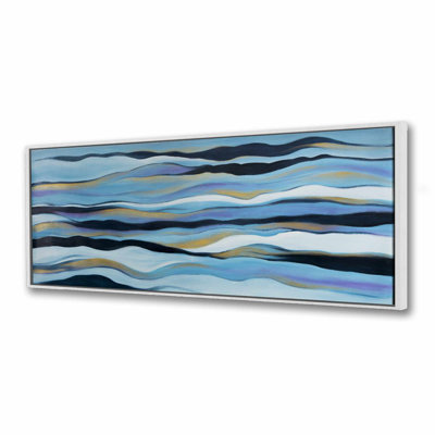 Toile encadrée Blue Sweep | Art contemporain de salle de bain