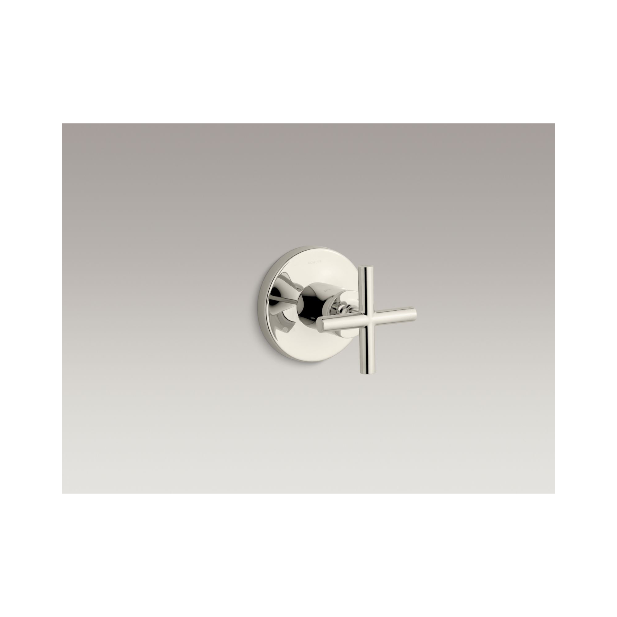 Purist Valve Trim with Cross Handle for Transfer Valve, Requires Valve, Vibrant Polished Nickel