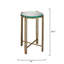 Metrical Iron Side Table, Antique Brass