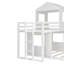 Lit superposé simple en bois sur lit double, lit mezzanine avec maisonnette, maison de campagne, échelle et garde-corps