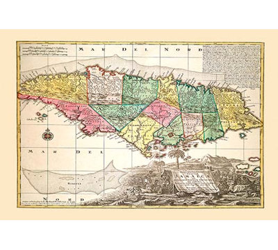 "nouvelle designatio insulae jamaïque" par matthaus sepulvérisation