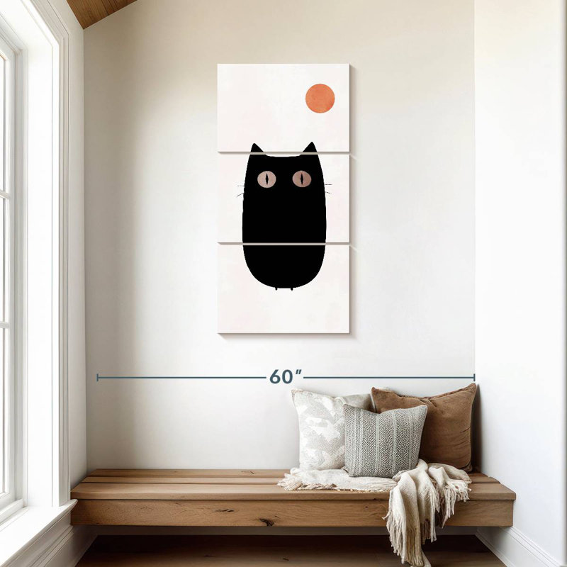 Chat curieux, H 44 po x l 21 po