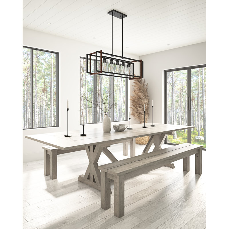 Luminaire suspendu linéaire pour îlot de cuisine à 5 lumières en métal Sandra
