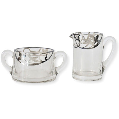 Art Noveau Glass Sugar And Creamer Set