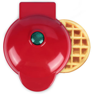 Mini machine à gaufres individuelles, facile à nettoyer, surfaces antiadhésives, 4 pouces, rouge