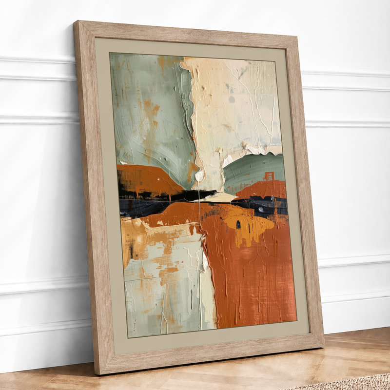 Divided Horizon Modern - Framed Print, A2 - 59.4 x 42.0 cm, Oak