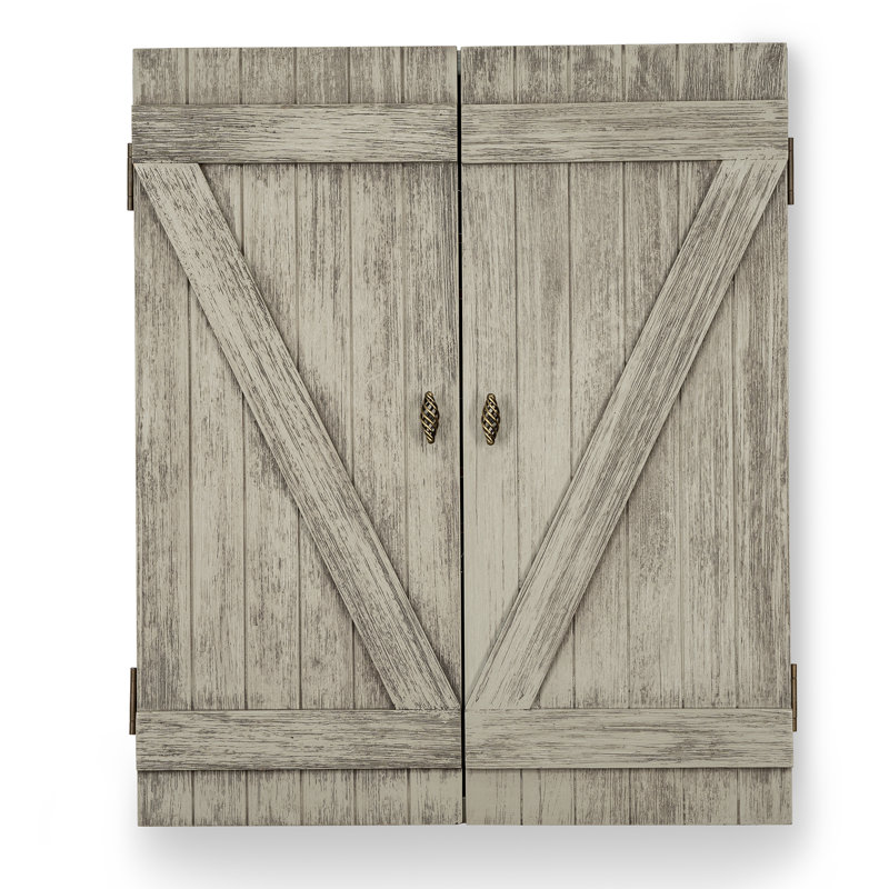 Armoire de jeu de fléchettes Callington, Gris porte de grange