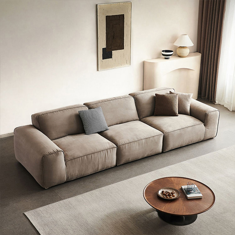 Canapé modulaire kaki en polyester, H 29,53 po x l 118,11 po x P 41,34 po