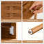 Table de chevet en rotin de bambou avec table d'appoint et porte rabattable