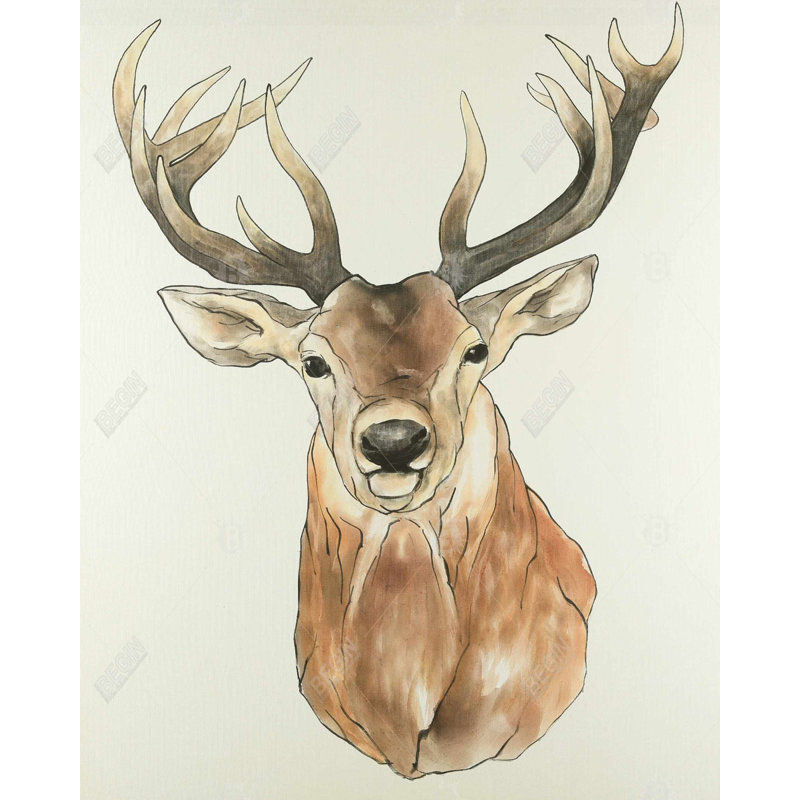 Portrait de chevreuil - Toile brune scandinave