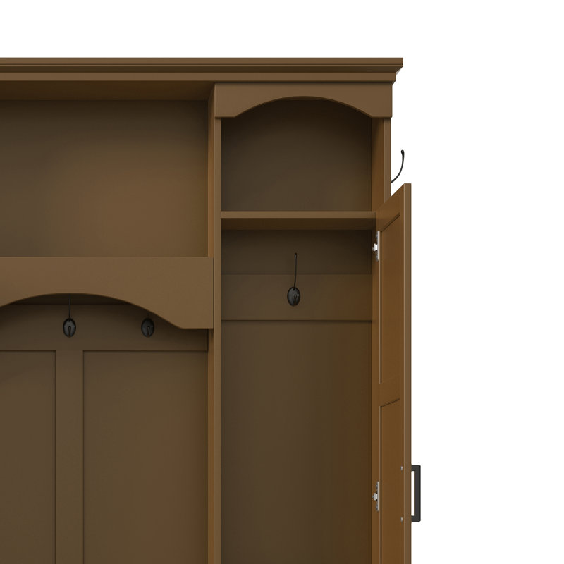 Hall Tree 53.5'' Wide For Hallway, Brown