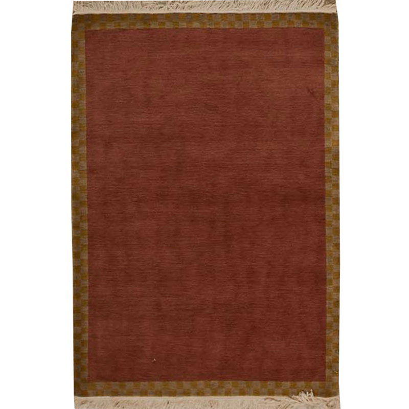 Hand-Knotted Wool Red Area Rug