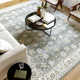 Delyse Oriental Machine Made Power Loomed Polyester Area Rug in Olive/Gold/Beige/Gray