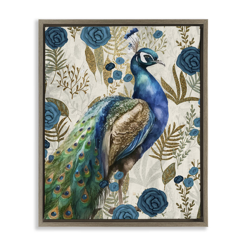 Cadre flottant Peacock Pride Botanicals, design par Kim Allen, Montalcino orme flottant encadré, H 21 po x l 17 po