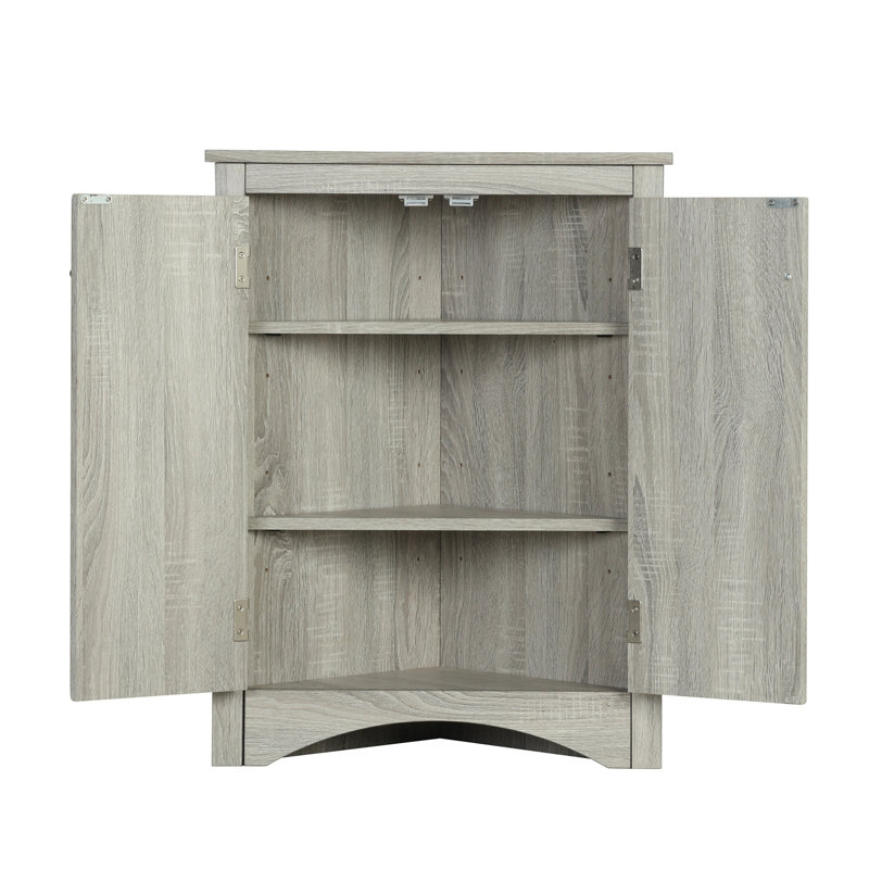 Armoire de rangement triangulaire pour salle de bain avec tablettes réglables