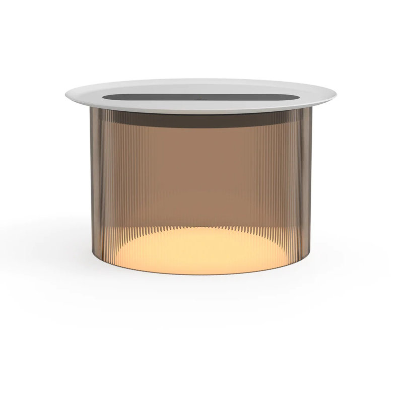 Table à carrousel, Bronze, H 6,9 po x l 12 po x P 12 po, Blanc