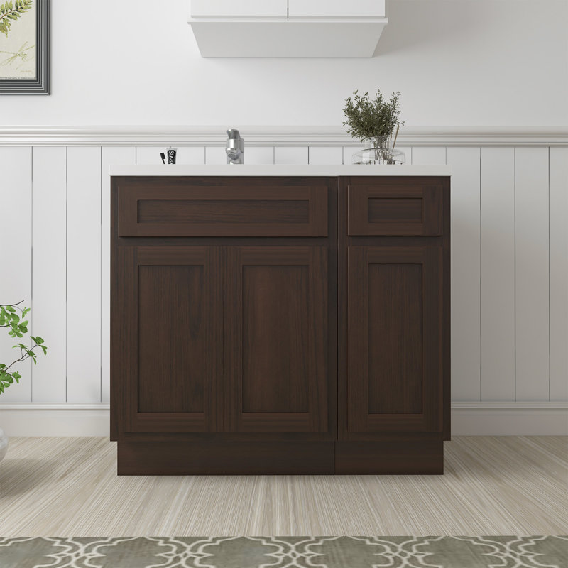 36 base de meuble-lavabo simple seulement, Brun