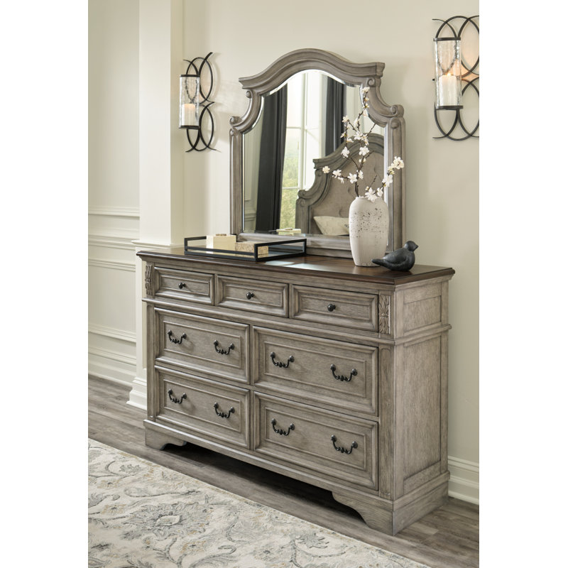 Commode 7 tiroirs avec miroir Dareon