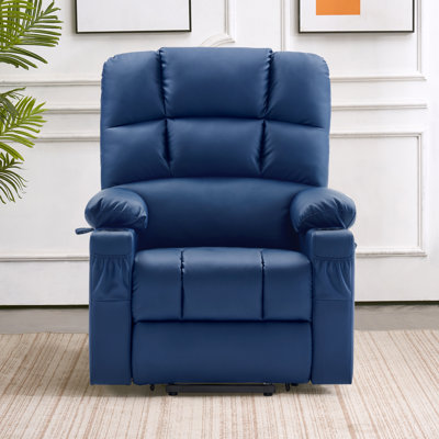 Dual Motor Power Recliner Lift Chair with Massage and Heat, Extended Footrest, Faux Leather