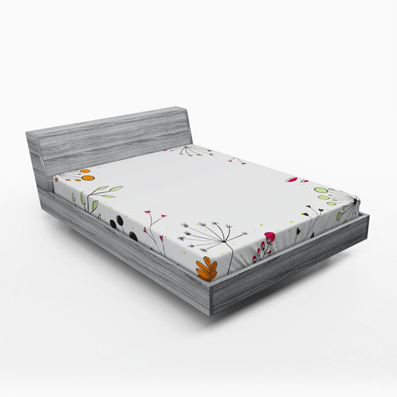 Microfiber Floral Fitted Sheet, Full/Double Fitted Sheet