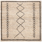 Bohemian Hand-Woven Ivory/Black Area Rug